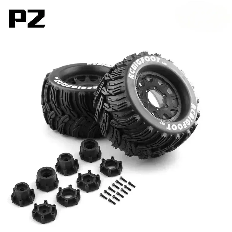 

2PCS 165MM Monster Truck Wheels Rim Tire Set 12 14 17mm Hub Hex For 1/8 Off-Road RC Car HPI Redcat Rovan Savage