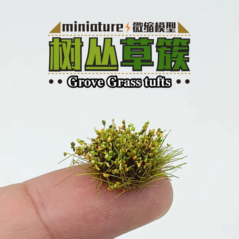 1/35-72 Miniatuur Schaal Simulatie Tuft Miniatuur Statisch Gras Model Militair Landschap Spoorwegindeling DIY Diorama