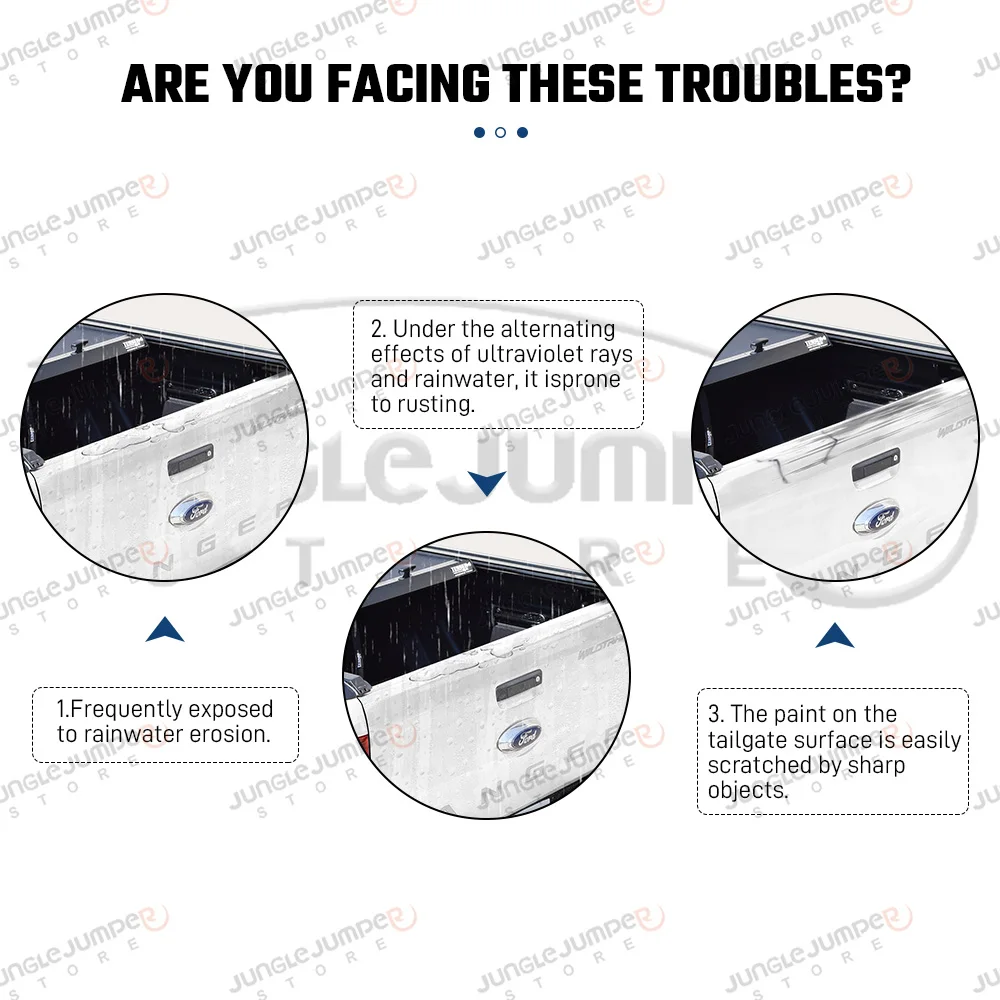 Rear Spoiler Cover for Ford Ranger 2012-2022 Wildtrak XLT XLS Raptor T6 T7 T8 Tailgate Cover Protector Car Accessories