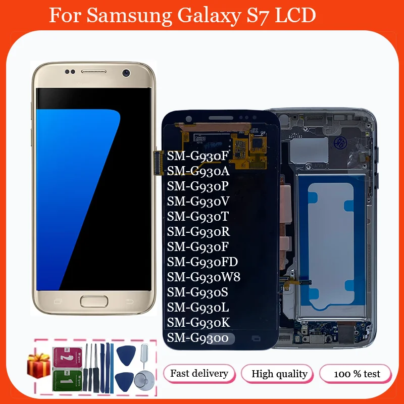 Super AMOLED LCD Display For Samsung Galaxy S7 G930 G930F G930A G930V G930P G930T Touch Screen Digitizer Assembly