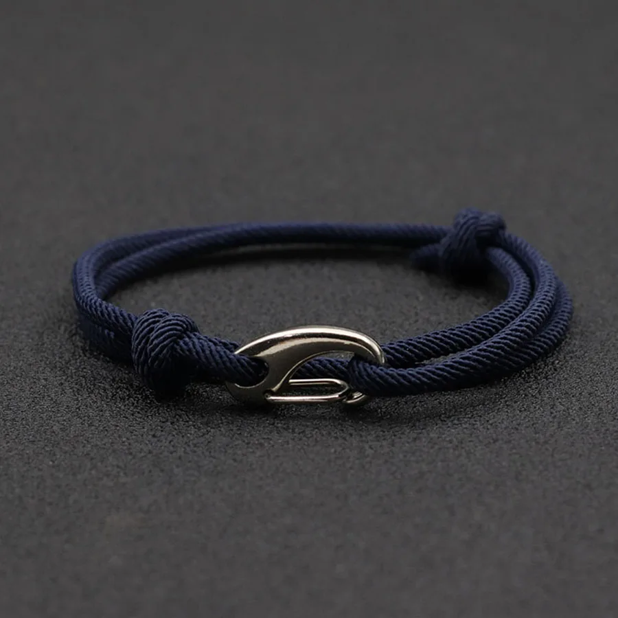 Neue Einfache Stil Doppel Layered Marine String Armband Für Männer Frauen Schiebe Einstellbare 3mm Dünne Seil Nautischen Armband Pulseria