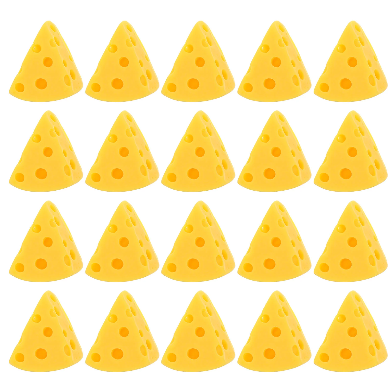 

30 Pcs Triangular Cake Cheese Themed Party Decorations Phone Case Yellow Plastic Tiny Food