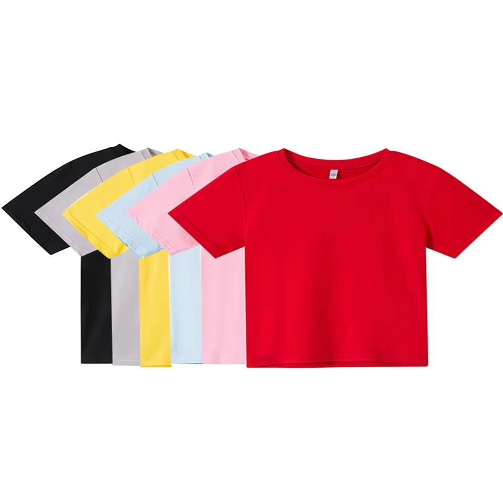 Children's tops T-shir Short sleeved shirt Tee Shirts Girl Boy leisure Streetwear summer Kid Clothes black white red colour