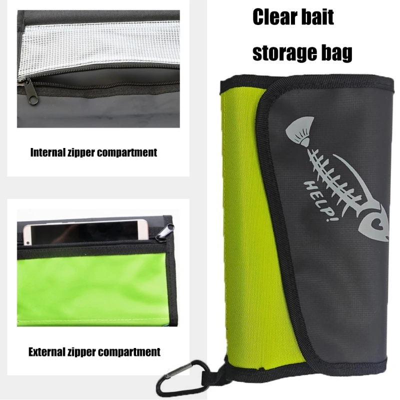 Fishing Lures Bag Waterproof Fishing Lures Storage Wallet Fishing Tackle Bag with PVC Bag Soft Baits Case for Outdoor