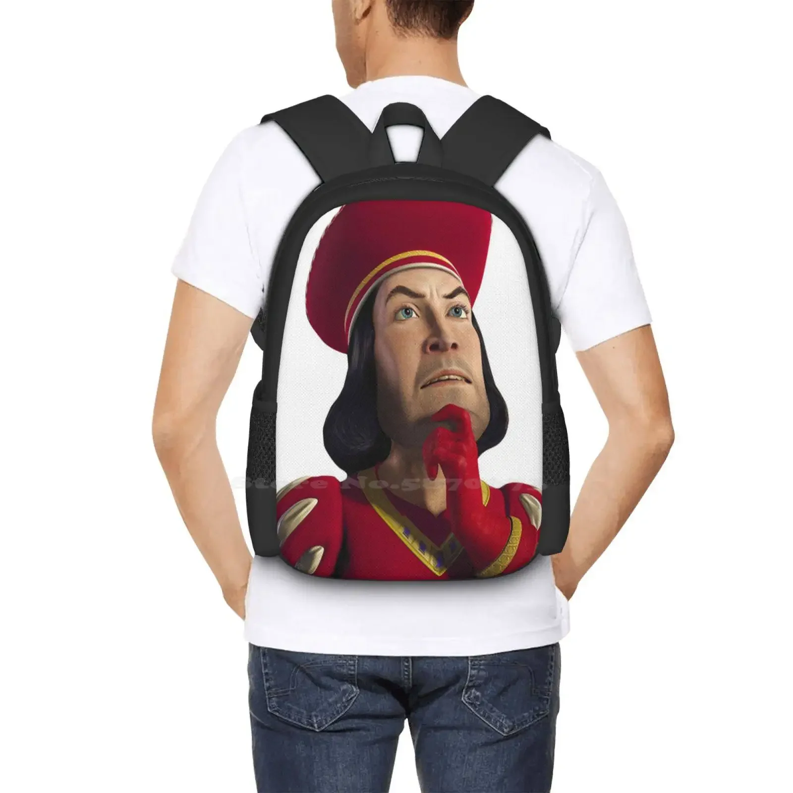 Lord In Thought رائجة البيع حقيبة مدرسية على ظهره حقائب الموضة Lord Farquaad Smoulder Thinking Pose Posing #6