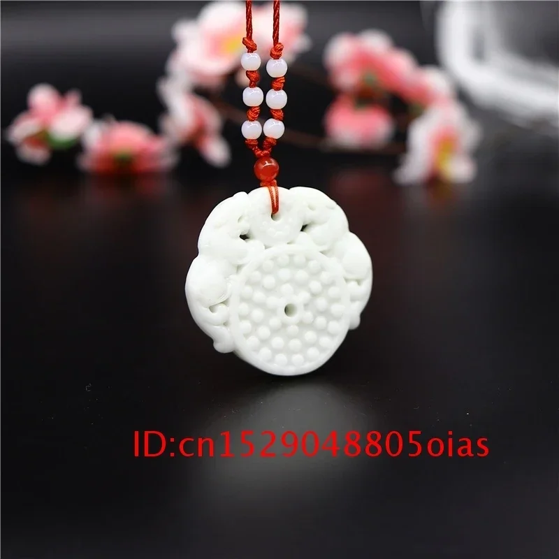 

Natural Tiger Fashion Jewelry for Double-sided Charm Jade Men Women Pixiu Pendant Amulet Carved Chinese Gifts Necklace White