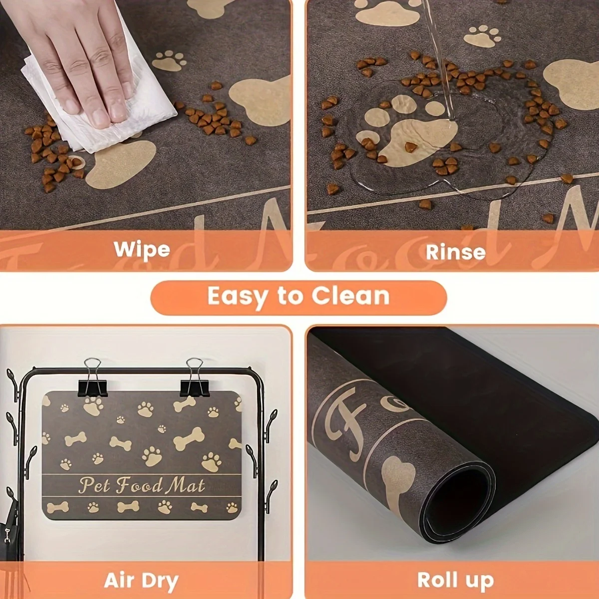 Pet Feeding Mat Absorbent Mat For Food And Water Stain Free Quick Dry Dog Water Dispenser Mat Non-slip Indoor Pet Dog Placemat