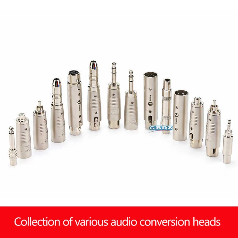 1-10 Pcs Big 3 Core Rean Audio Video Conversion Adapter Double Pass Connector XLRTo RCA6.35 To 3.5RCA Male Female Straight Plug