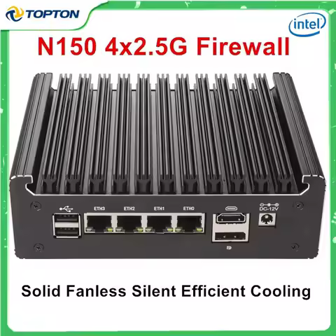 NEW Solid Fanless Firewall Mini PC Intel N150 N95 Pentium 6405U 4417U 4x2.5G LANs Home Server DDR4 NVMe Type-C pfSense OPNsense