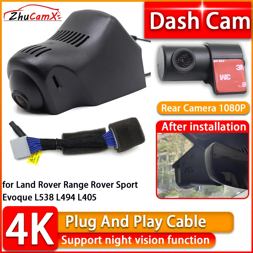 

Wiifi 4K Dash Cam for Land Rover Range Rover Sport Evoque L538 L494 L405 DVR Front Rear Car Camera Plug and Play Video Recorder