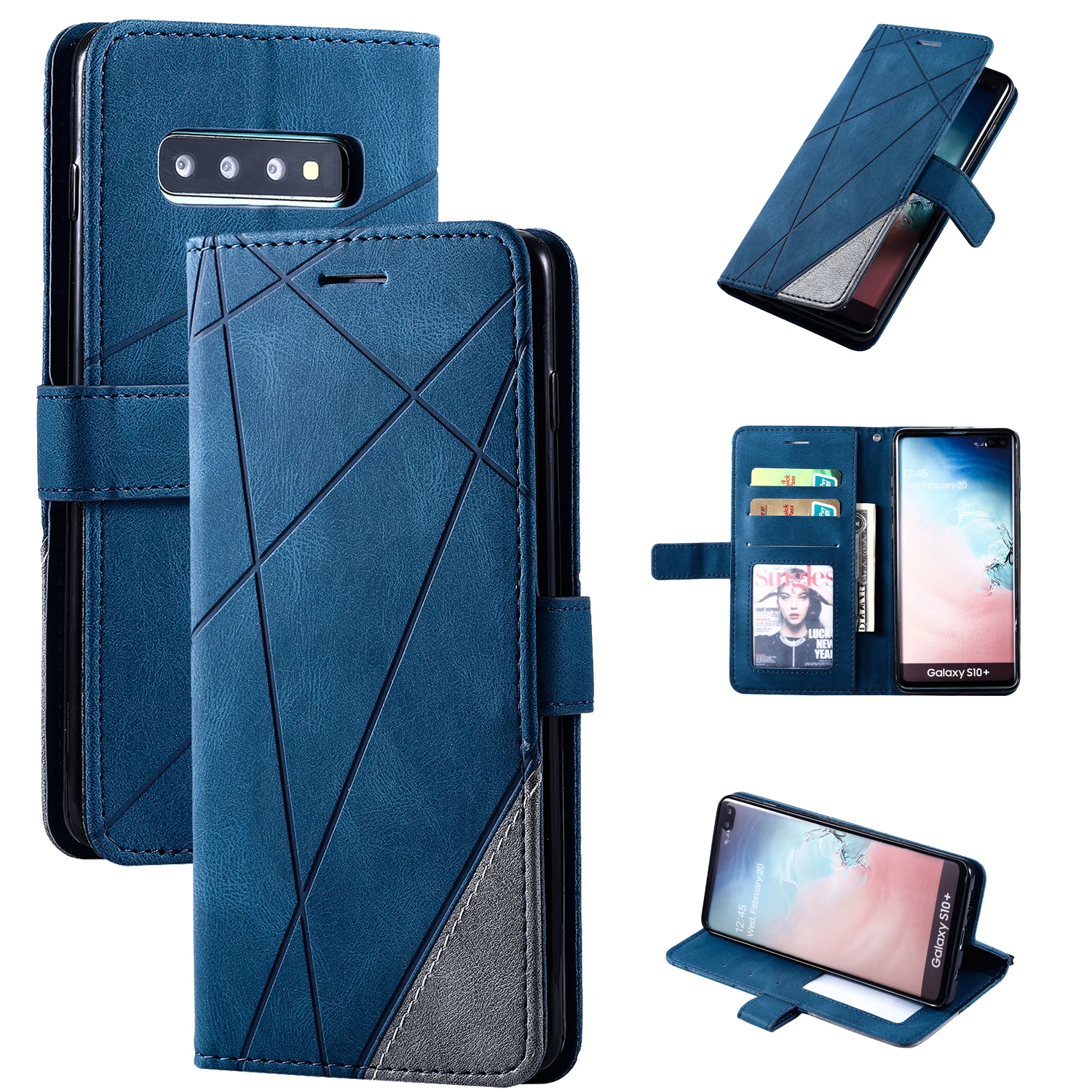 

For Samsung Galaxy S10 Phone Case Drop Resistant Silicone Flap Card Holster S10 PLUS / S10E