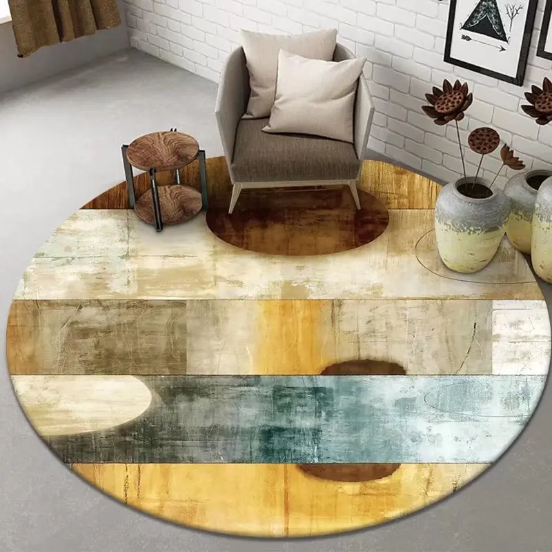 Abstract Art Round Rugs for Carpets Living Room Sofa Large Area Rug Ins Bedroom Decor Carpet Computer Chair Floor Mat Non-slip