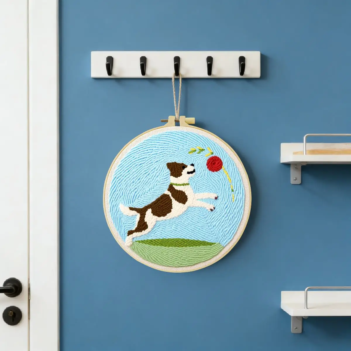 20X20CM/7,87 Zoll Tier - Hund Stanznadel-Stickset, Stickerei, gestrickte Stickerei, DIY, handgemachtes Geschenk, Heimdekoration – Detail 2
