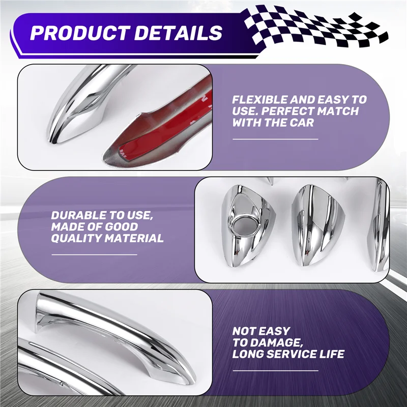 

L37A-Car тройная хромированная накладка на дверную ручку, подходит для BMW X5 E53 2000-2006