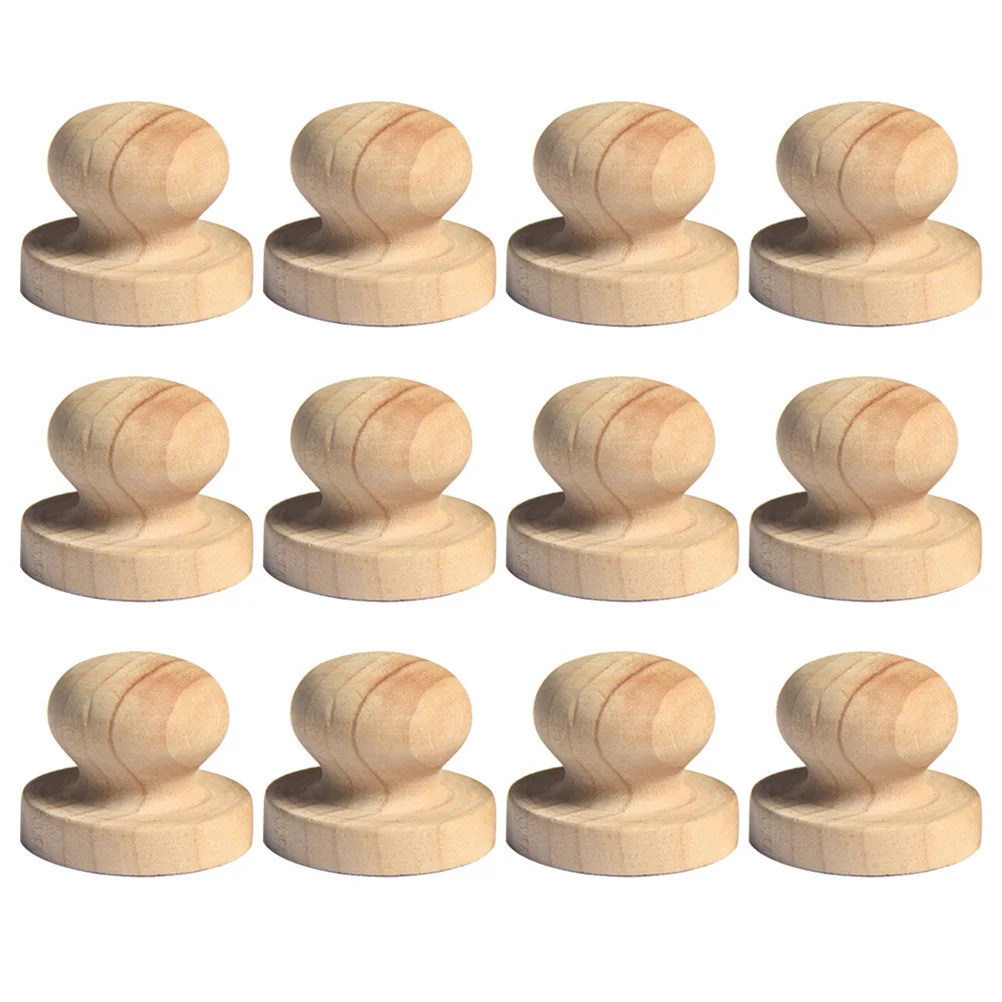 

12pcs Wooden Round Handle Seal Embosser Stamp Custom Wax Durable Comfortable Replacement Sealing Craft Details Matching Pattern