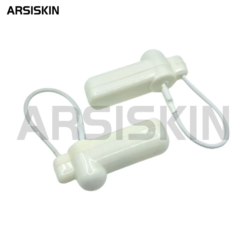 50pcs Security Tag With Steel Wire Lanyard For Cloths Hats Shose Bags Reusable AM 58KHz MHz EAS Hard Tag With Magnet Lock Opener