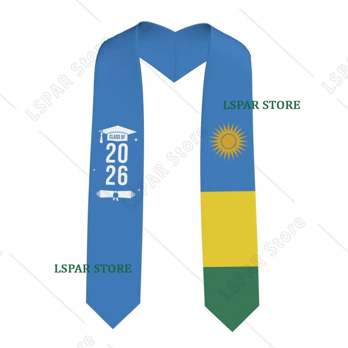 

Class Of 2026 Rwanda Flag Graduation Stole Sash Scarf For International Students Proud 183CM Long