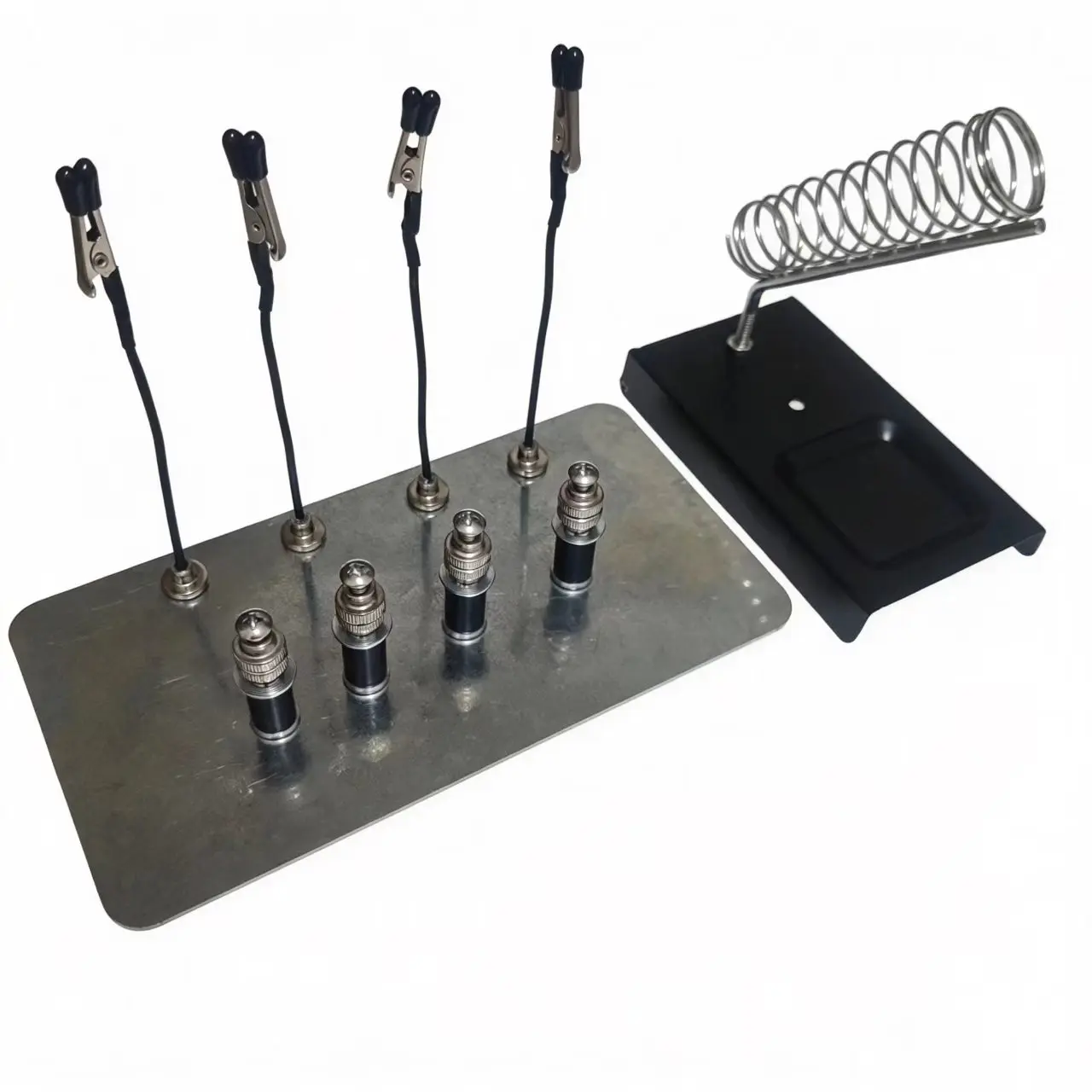 Magnetic Helping Hands Soldering Station with an 7.56x 3.94Inch Larger Base, 4 PCB Circuit Board Holder & 4 Flexible Magnetic He