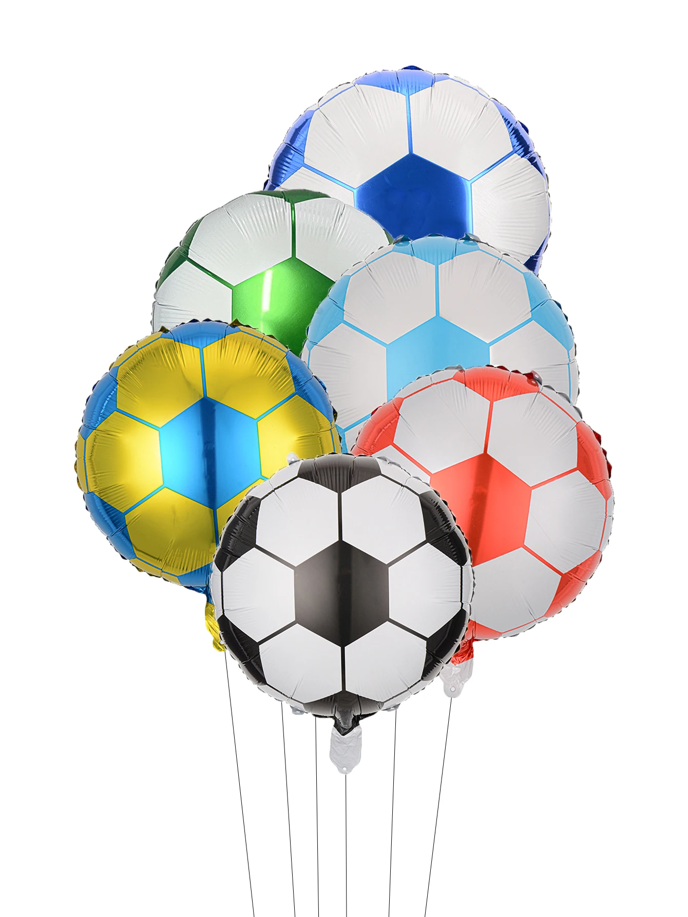 6pcs 18inch Football Foil Balloons Soccer Helium  Balloon Football Theme Party Soccer Fans Birthday Party Decorations