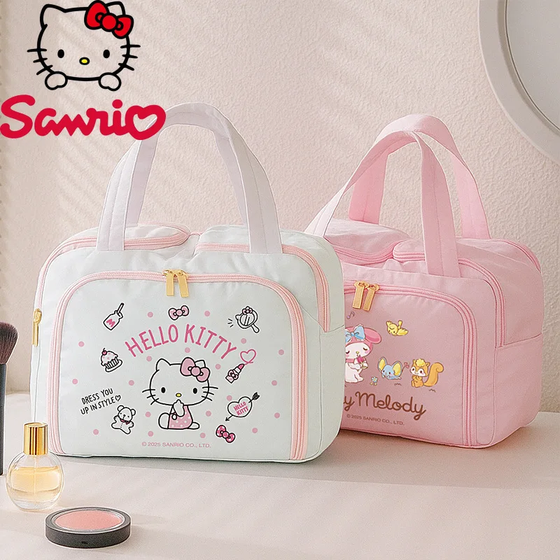 

Hello Kitty 2025 New Travel Storage Bag Fashionable High Quality Hand Luggage Bag Cartoon Large Capacity Cosmetics Storage Bag