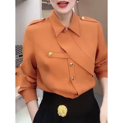 Splicing Chic And long sleeve Shirt Women's New Tops Spring Summer 2024 High-Quality Shirts Outside