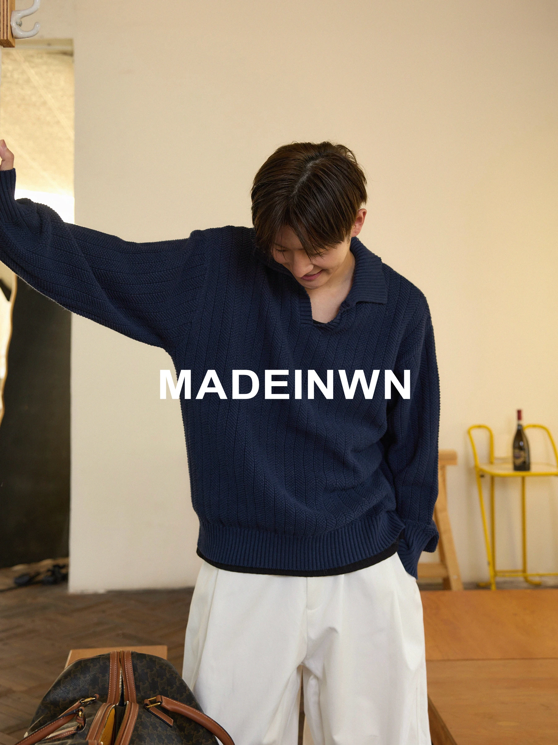 

Men's Knitted V-Ne Sweater Pure Color Crew Ne Inner Wear Casual Loose Fit Autumn Winter Warm Faionable Basic Sle