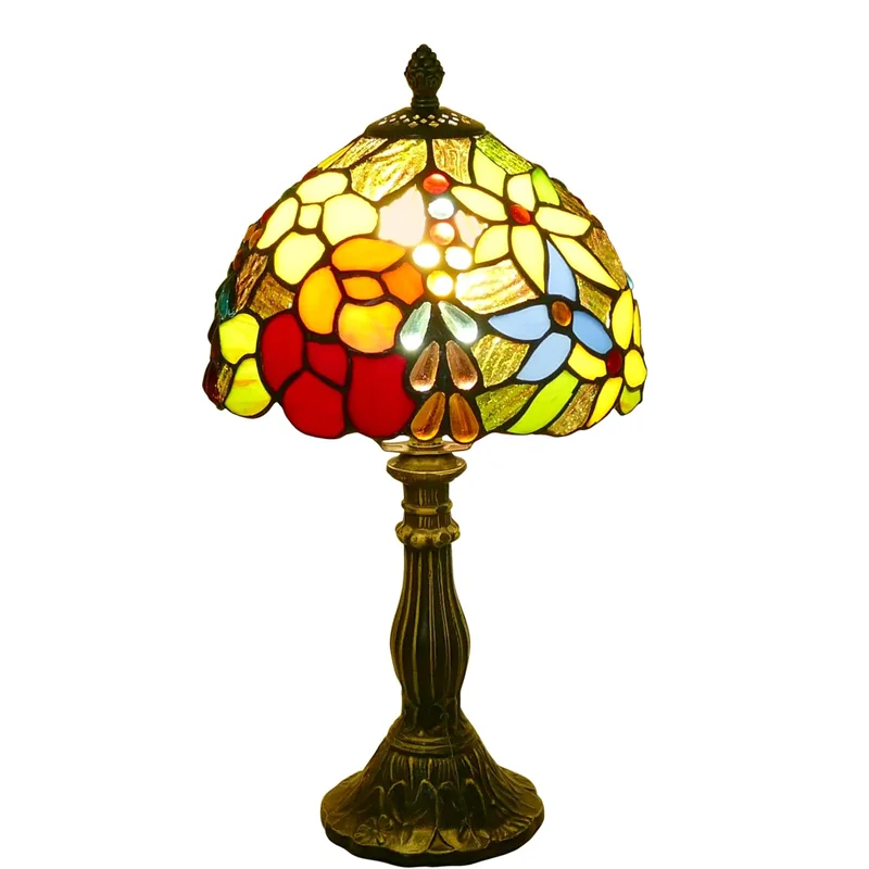 

Multicolor flower vintage bedside table lamp reading lamp decoration