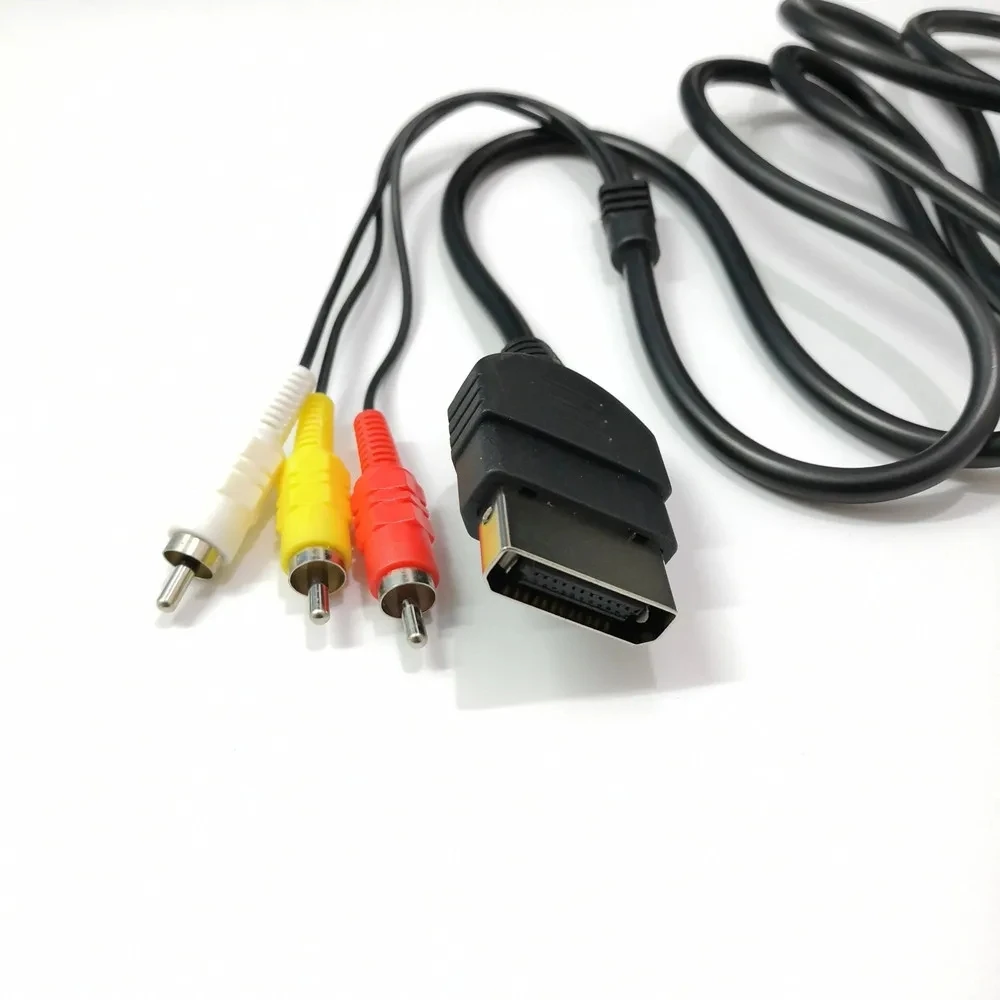 100 Uds 1,8 m Cable compuesto de Audio y vídeo AV 3 RCA de alta definición para Xbox clásico