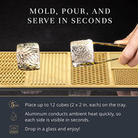 Brass Ice Tray Brass Ice Tray Craft Modern Ice Molds Cube Stamping Plate for Whiskey Cocktails  Stamp  Molds