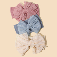 Bow Baby Headbands For Newborn Soft Elastic Nylon Hair Bands Ruffle Bow Infant Headband For Kid Girl Headwear Hair Accessories