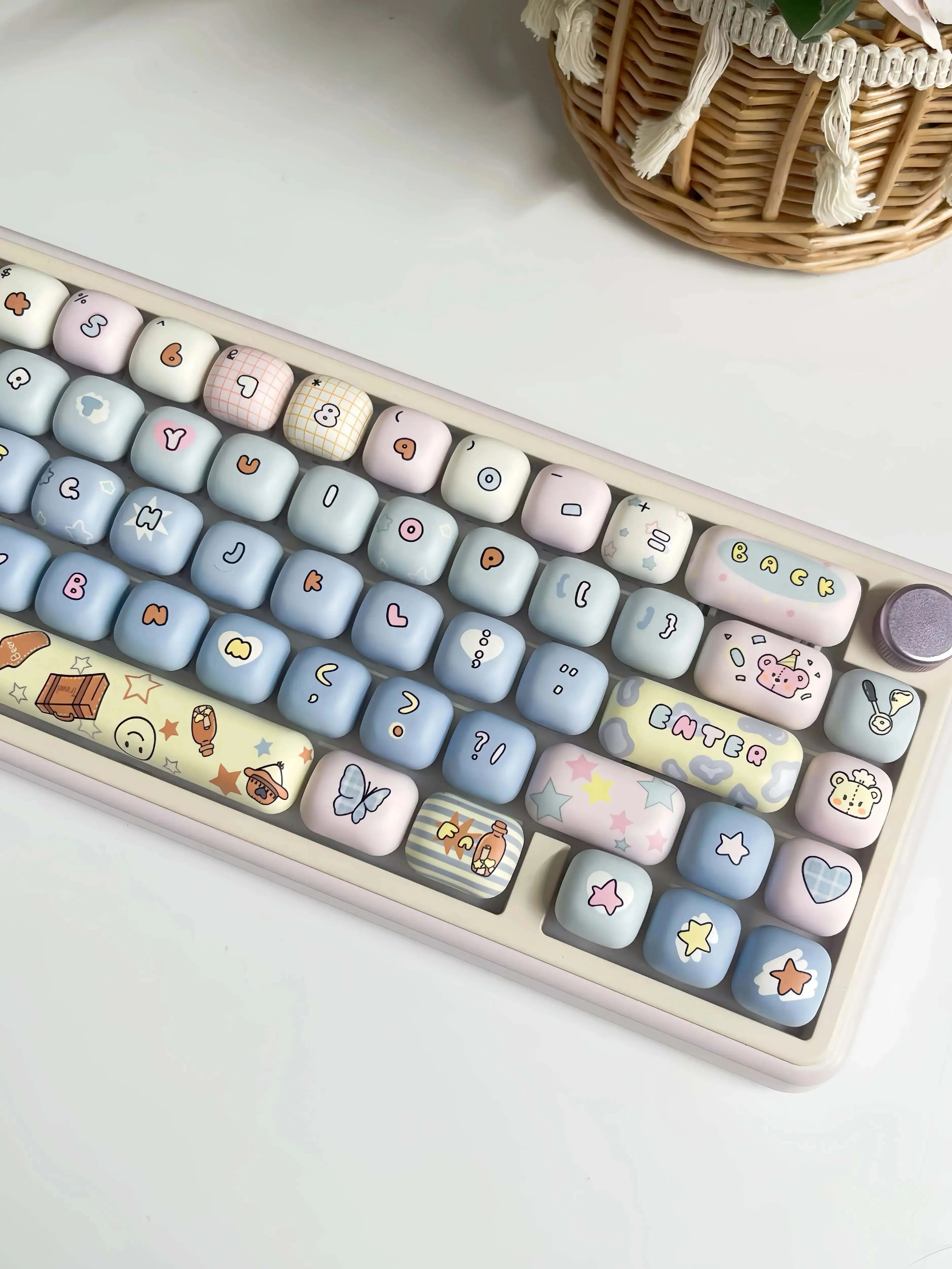 Kawaii Pastel Party Mog Profile Keycaps (135 Keys) - Special Edition