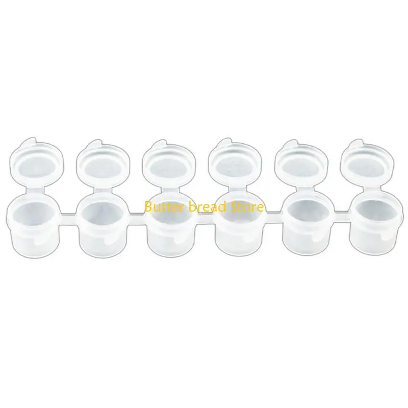 W89C Portable 6/8 Strips Contenedor tiras pintura vacías para artes, almacenamiento pigmentos artesanales