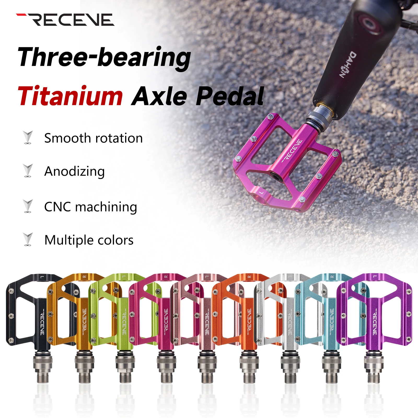 

Складные платформенные педали для велосипеда BMX, быстросъемные, из титанового сплава, с 3 подшипниками и противоскользящими шипами