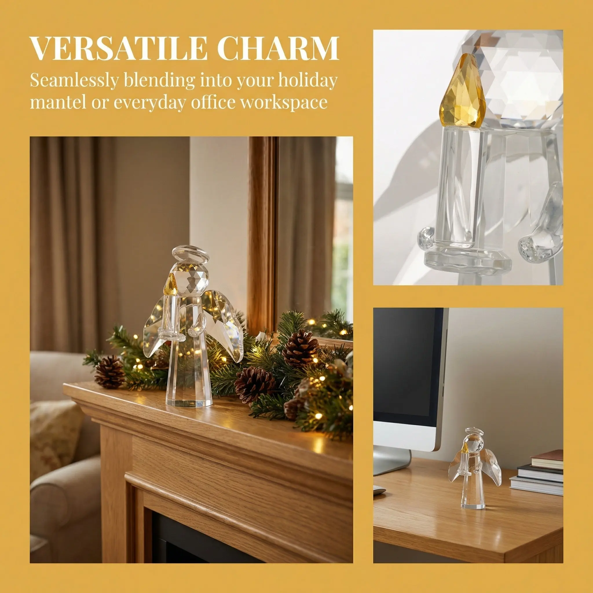 

Crystal Holding Birthday Cake Transparent Sculpture Mini Decorative Clear Glass Home Decor Table Paperweight