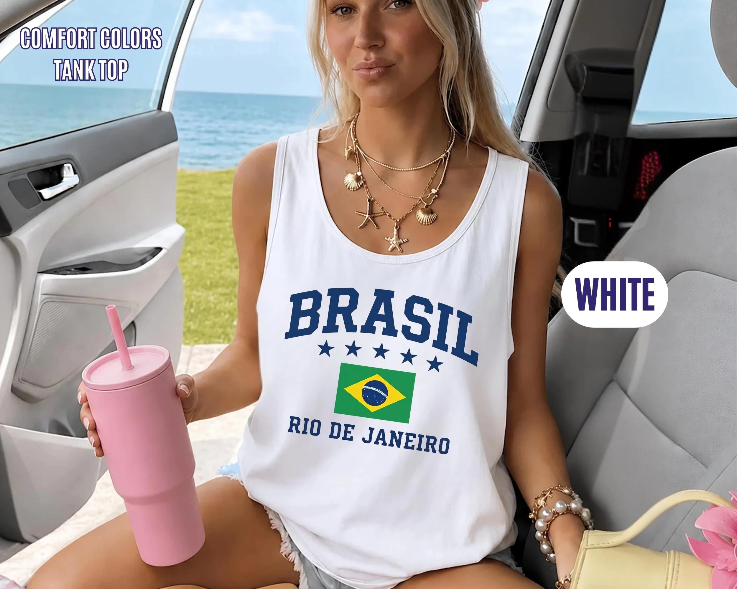 2026 New Brazil Rio De Janeiro Vintage Tank Top - Brazil Flag Graphic T-Shirt Brazilian Summer Vacation Shirt for Men And Women