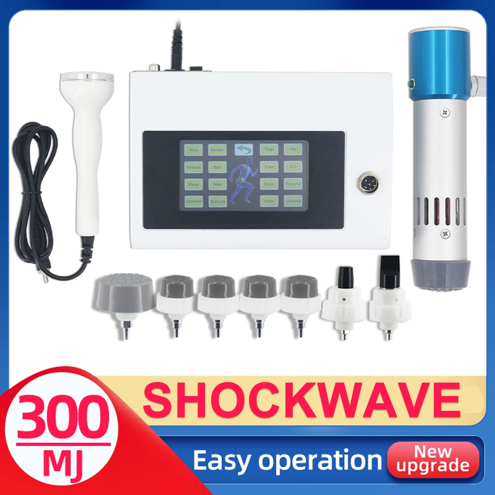 

300MJ Shockwave Therapy Machine ED Treatment 2in1 Ultrasonic Instrument Massage Portable Shock Wave Equipment Body Massager