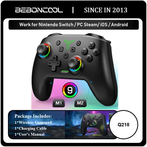 Imagen 1 del producto Controlador inalámbrico para Nintendo Switch OLED Console Pro Gamepad con batería recargable de 600Mah función Turbo programable