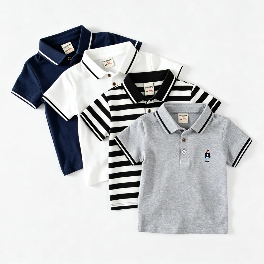 Children's Polo Shirts Boys Polos 2 to 3 4 5 6 Years Premium 100% Cotton Clothes Girl Polo Shirt Toddlers White Kids Fashion Top