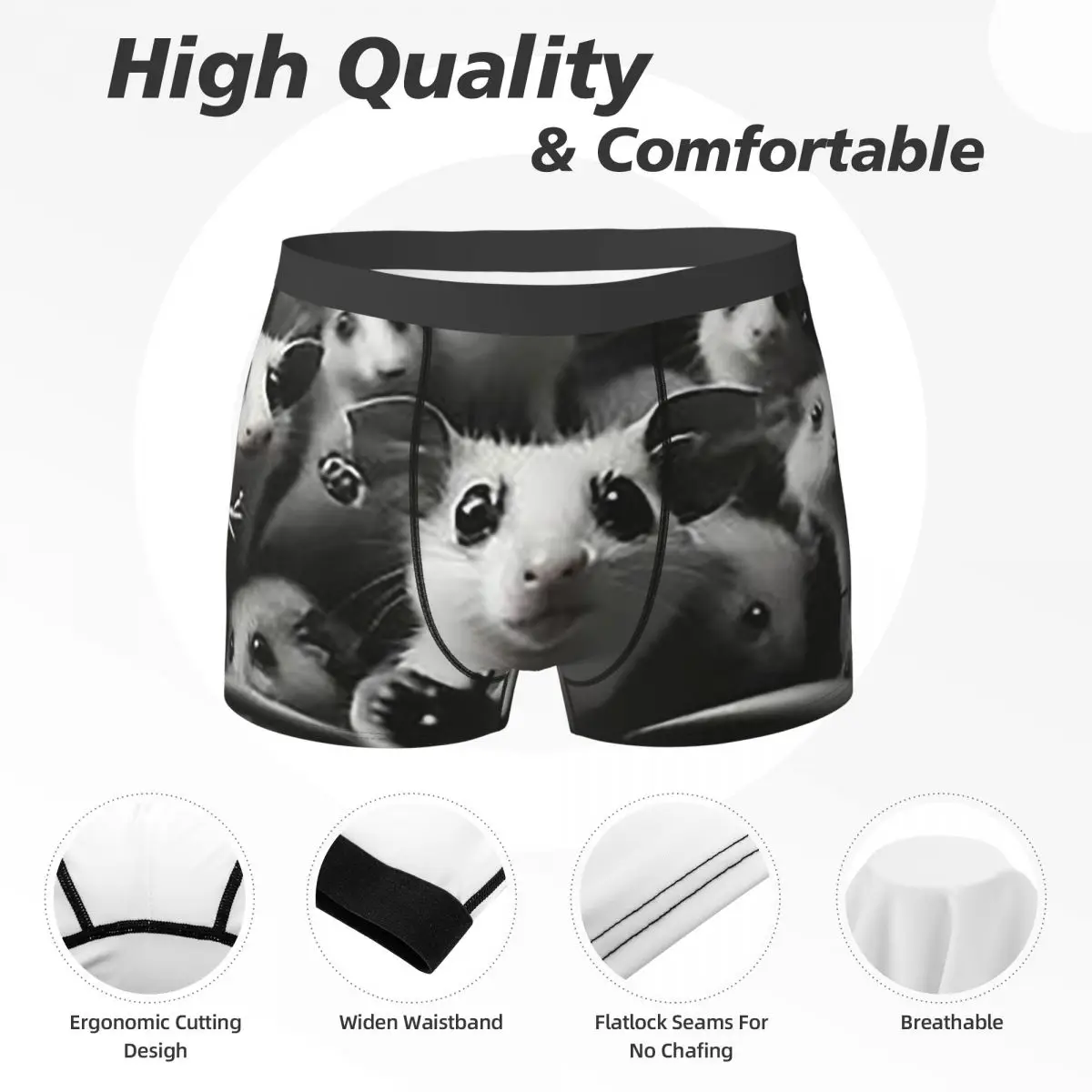 Calzoncillos Boxer, pantalones cortos, bragas Opossum Screm, ropa interior cómoda para hombre, regalos para novio
