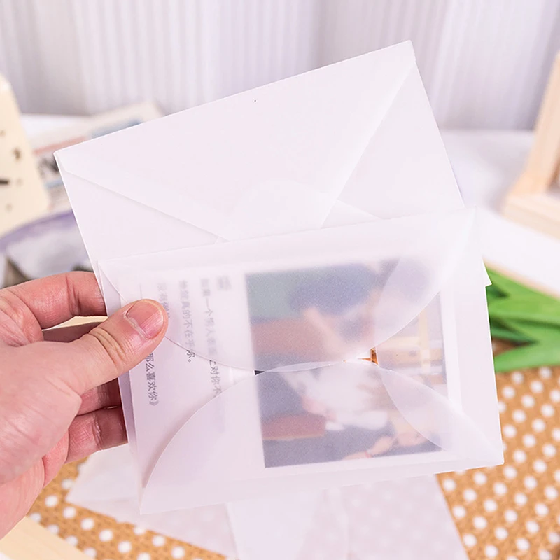 Blank 10pcs/lot Translucent Envelope For Invitations Postcards European Giftbox Message Card Envelopes Wedding Business Letters