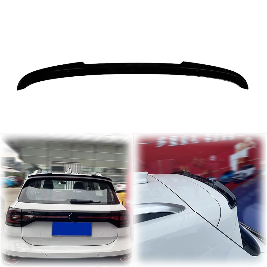 

New Design 2018 To 2024 For Volkswagen VW T-Cross T Cross CX Car Rear Roof Wing Spoiler Body Kit By ABS Glossy Black Carbon Look