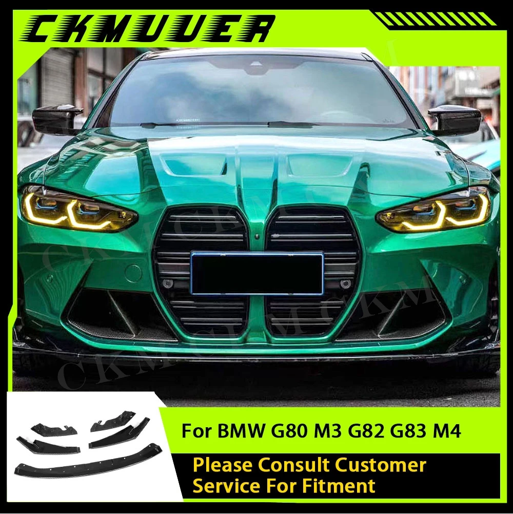 

For BMW G80 M3 G82 G83 M4 21+ Car Front Bumper Splitter Front Bumper Spoiler Lip Diffuser Gloss Black Body Kit Tuning Protector