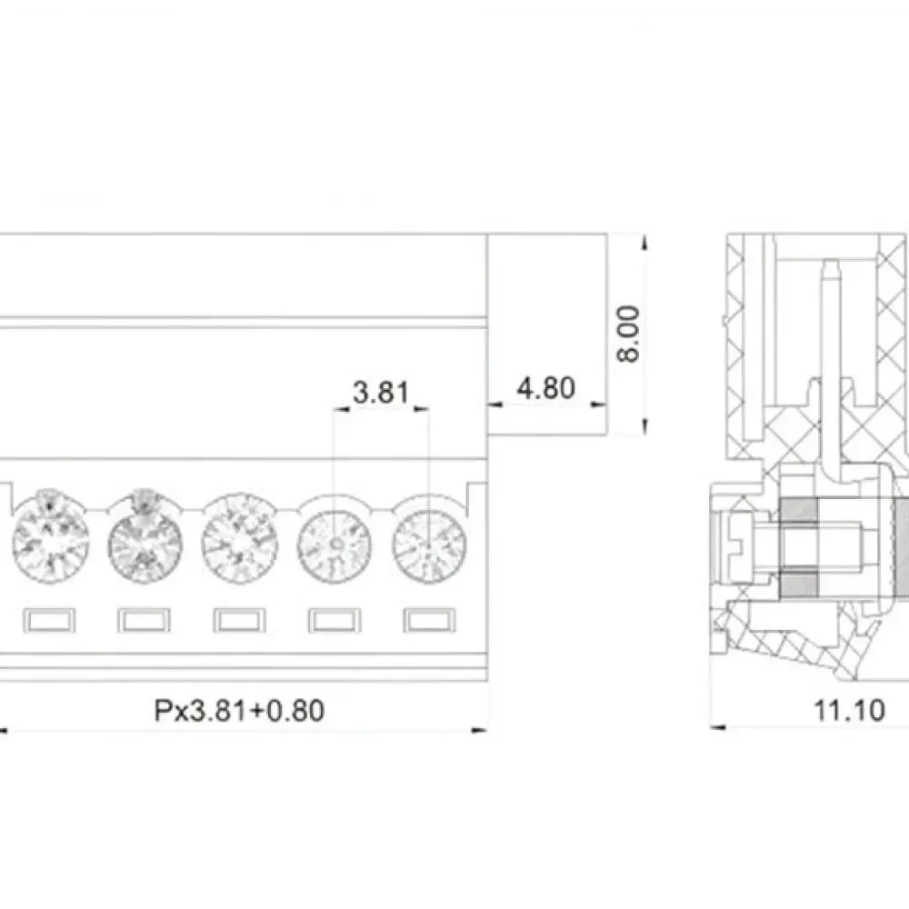 For For Sanhejin 3.81mm Pitch Feed Through Connector Flange Panel Mount Terminal Block Industrial Electronic Wiring Parts