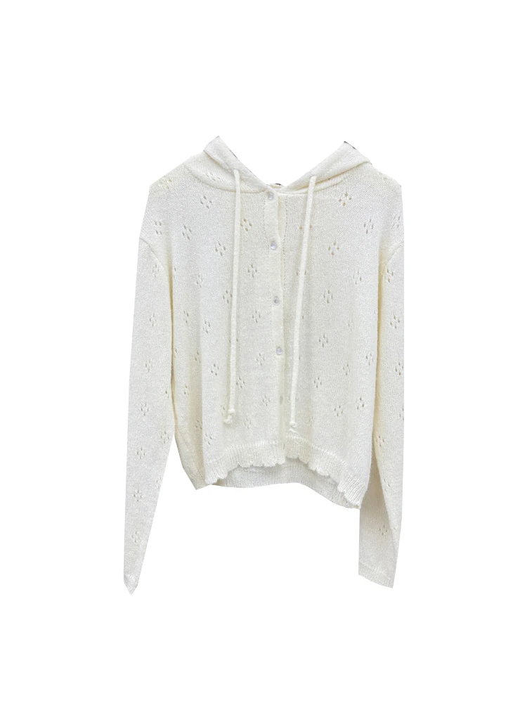 

Korean Sle Loose Fit Hooded Open Cardigan Sweater Versatile Slimming Design Perfect for Spring 2025 Faion Trend