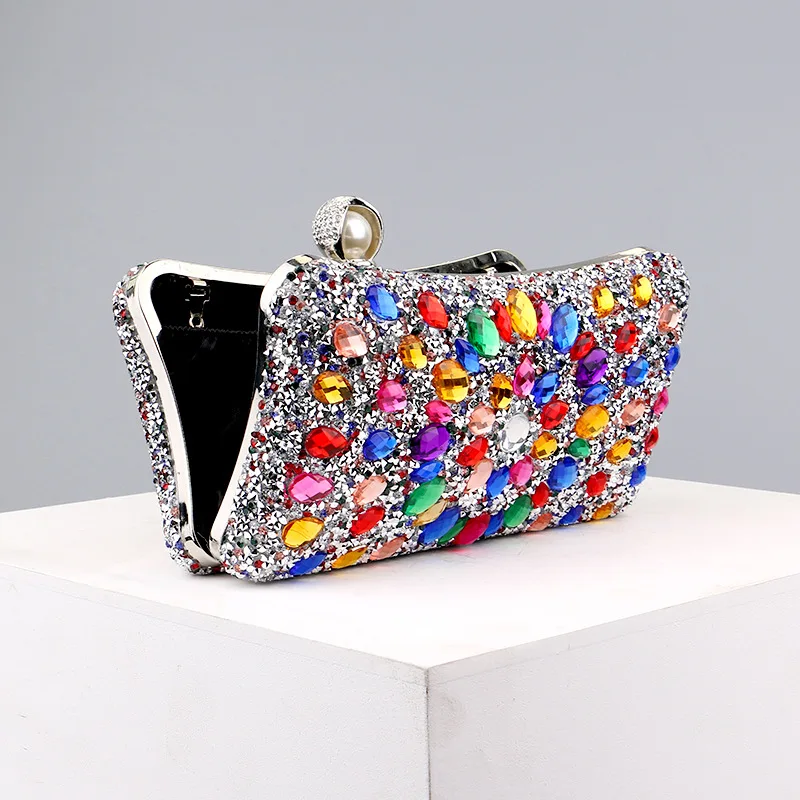 Green Highend Wedding Party Diamond Floral Crystal Bling Women Evening Cosmetic Clutch Bag Shoulder Messenger Purse M3218