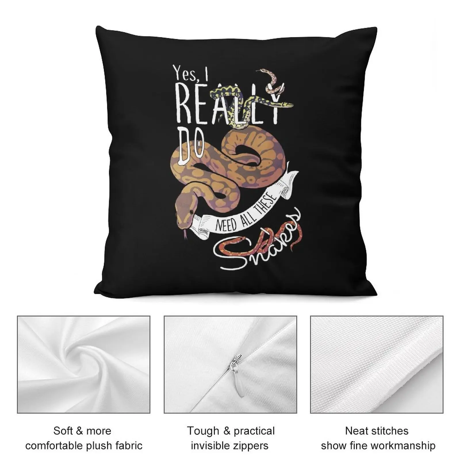 Yes, I Really Do Need All These Snakes Throw Pillow Sofa Cover Decorative Sofa Cushions Couch Cushions pillow