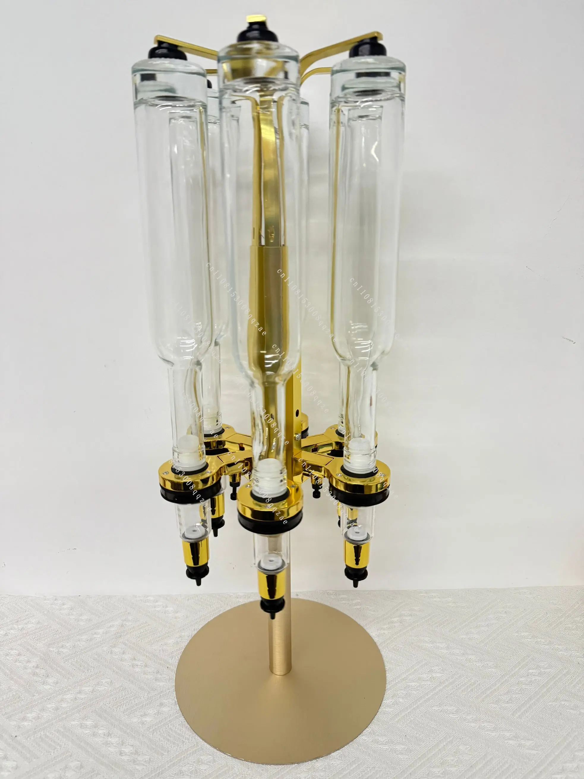 Perfume Golden Display ColognesRack with 6 Pump Distributor 6 Bottles Perfume Dispenser 375/500/750ml Perfume Filling Machine