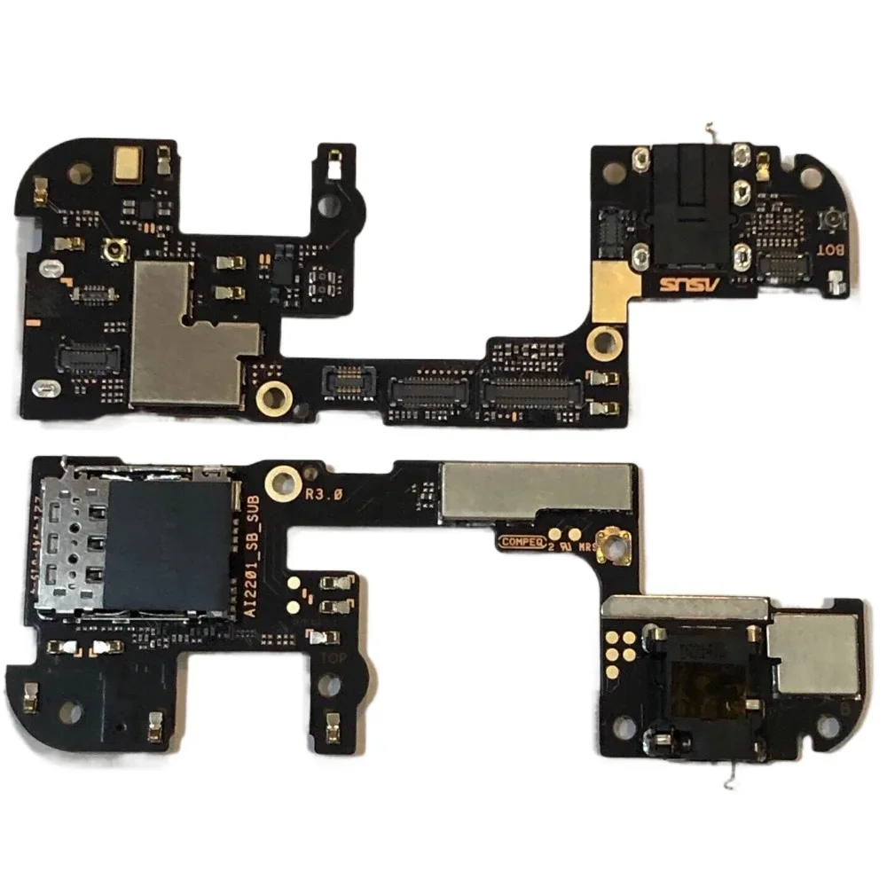 Replace For ASUS ROG Phone 5 5S 6 7 Pro 6D Ultimate SIM Card Reader Board Socket Slot Microphone Earphone Audio Jack Flex Cable