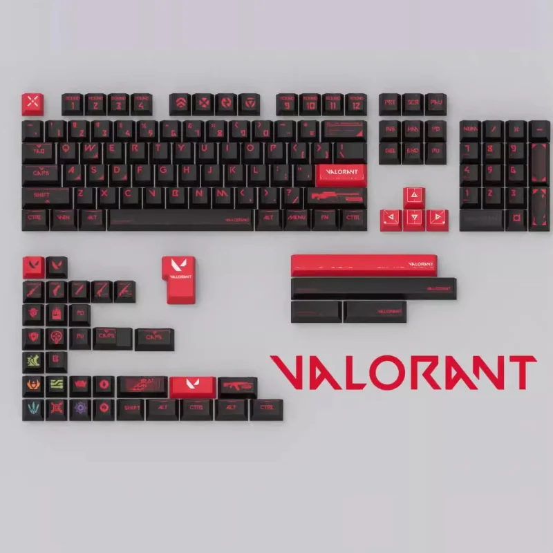 

Набор тематических колпачков VALORANT PBT Cherry Profile, колпачки для ключей на заказ, колпачки для игровых ключей в стиле аниме для механической клавиатуры, игровые аксессуары, подарок