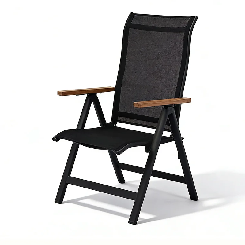 Modern Waterproof Lightweight Metal Folding Chair Comfortable Space-Saving Stackable Eco-Friendly Outdoor Garden Dining Hotel